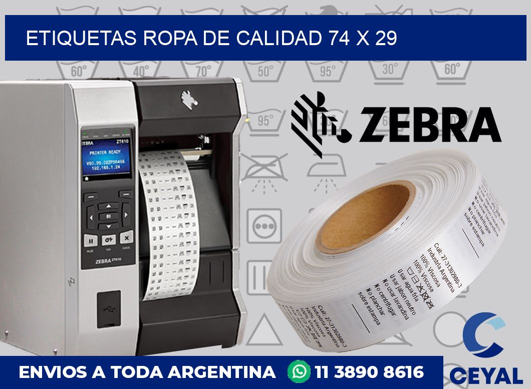 Etiquetas ropa de calidad 74 x 29