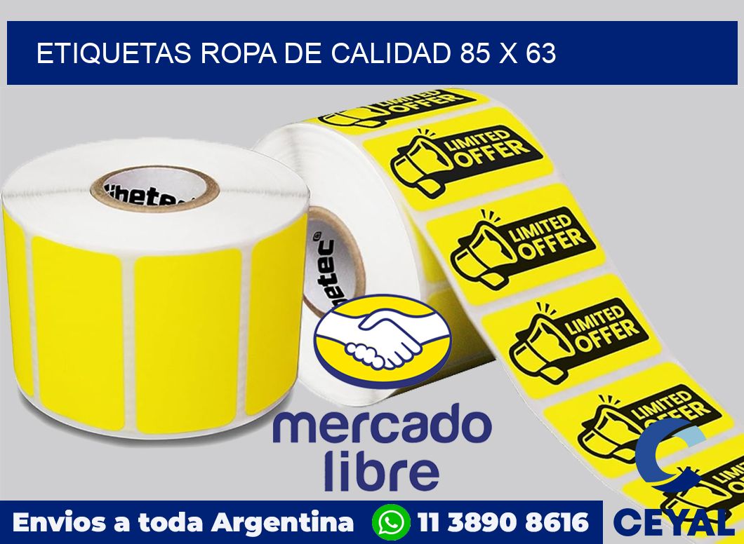 Etiquetas ropa de calidad 85 x 63