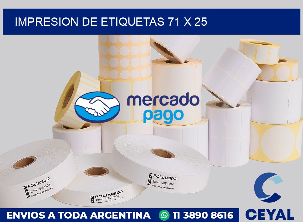 Impresion de etiquetas 71 x 25