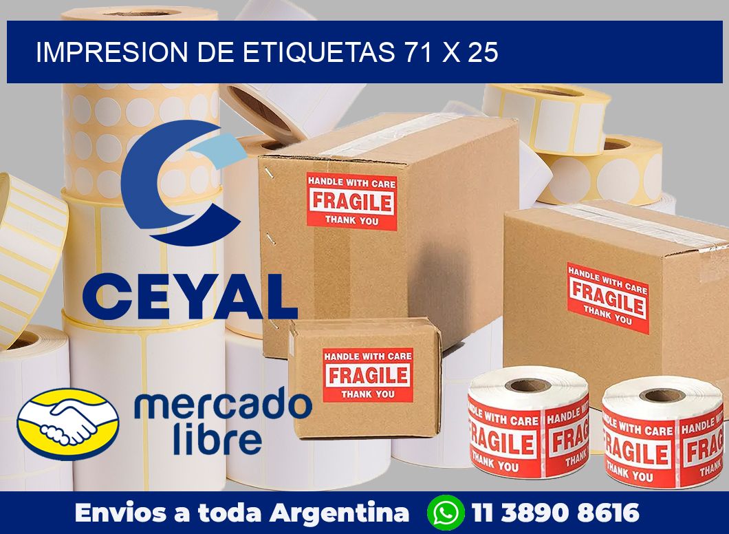 Impresion de etiquetas 71 x 25