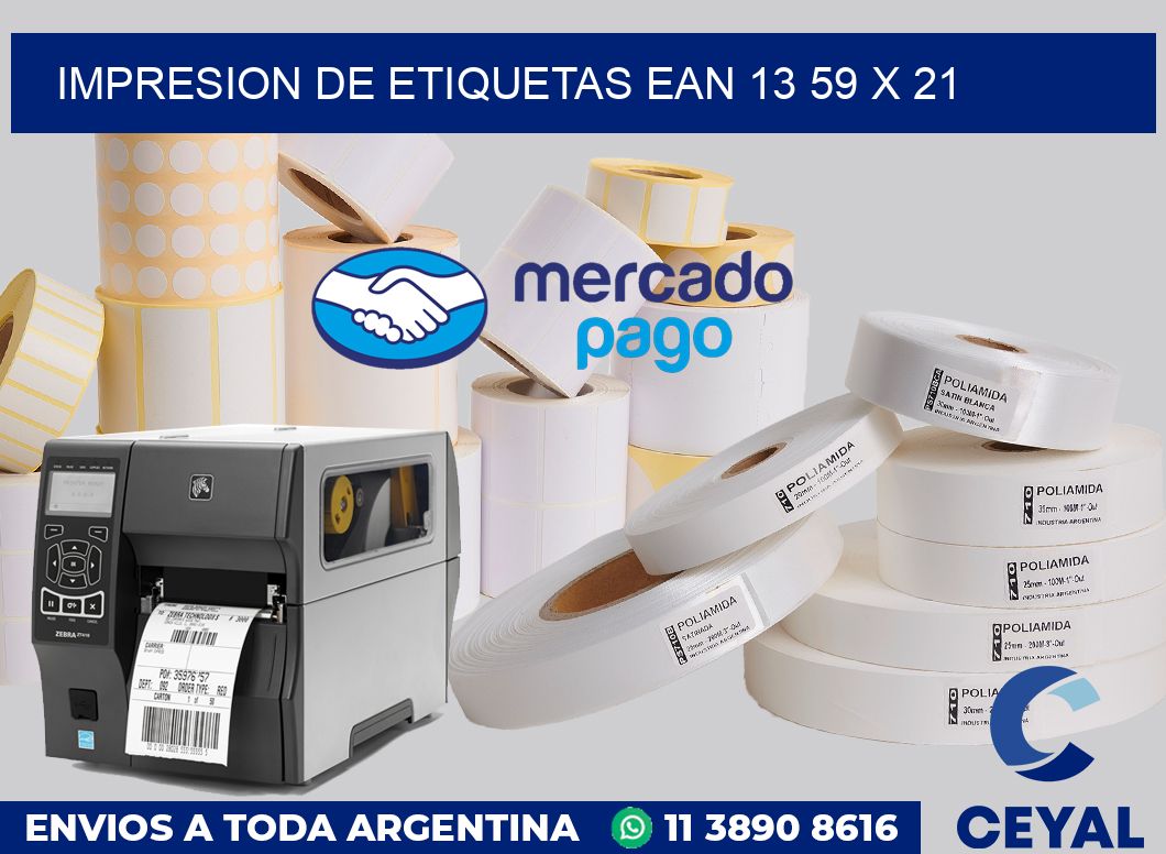 Impresion de etiquetas EAN 13 59 x 21