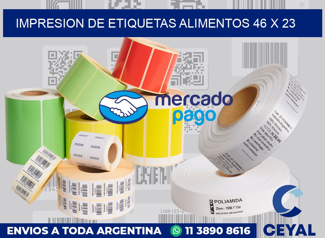 Impresion de etiquetas alimentos 46 x 23