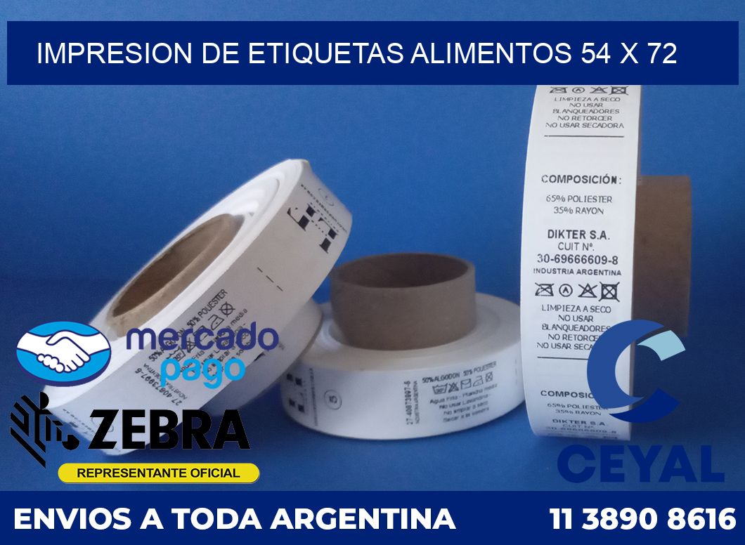 Impresion de etiquetas alimentos 54 x 72