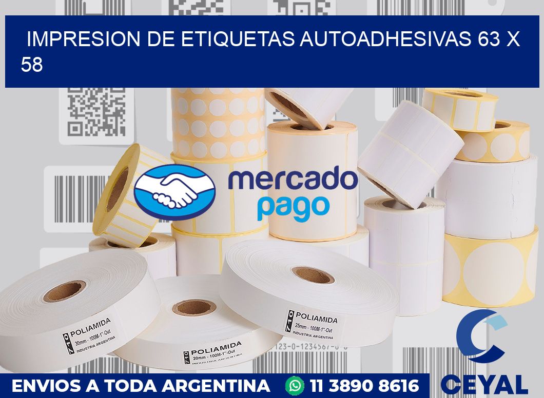 Impresion de etiquetas autoadhesivas 63 x 58