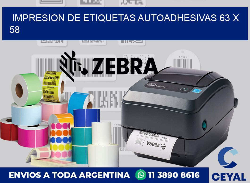 Impresion de etiquetas autoadhesivas 63 x 58