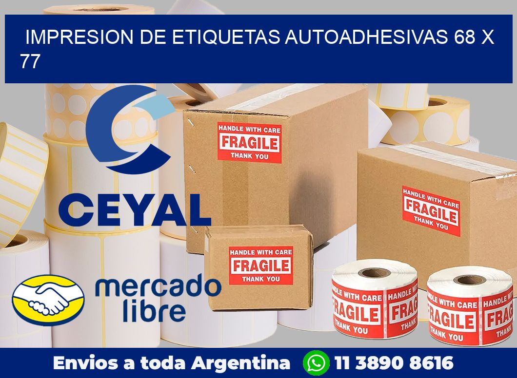 Impresion de etiquetas autoadhesivas 68 x 77