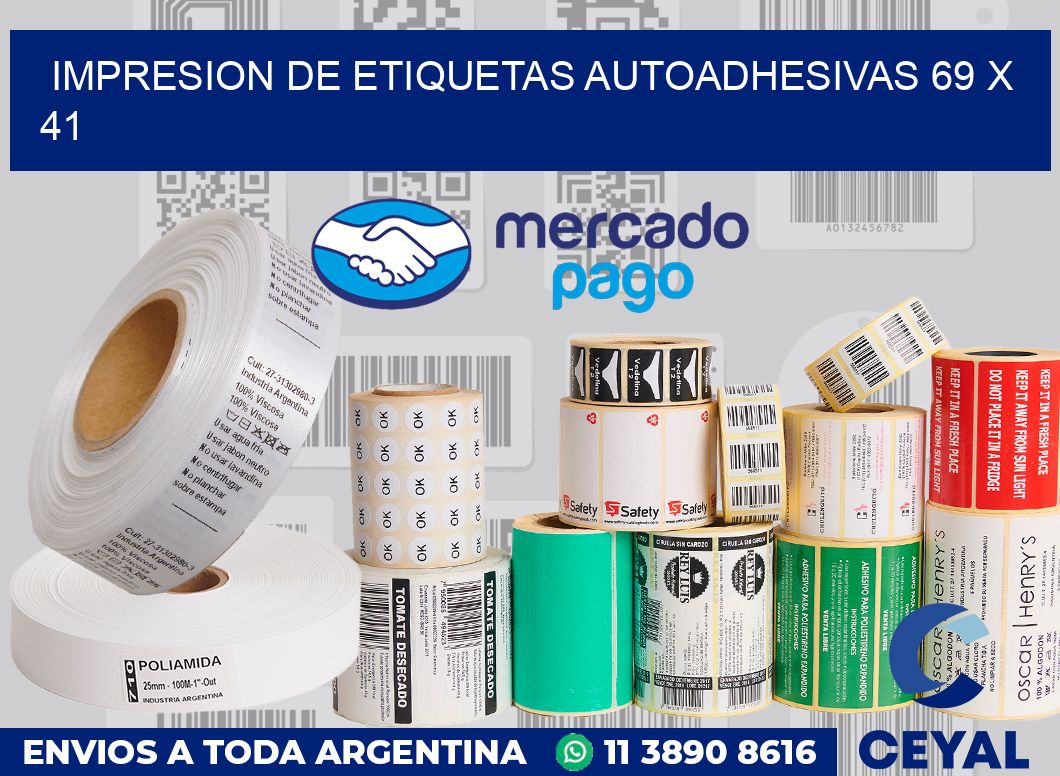 Impresion de etiquetas autoadhesivas 69 x 41