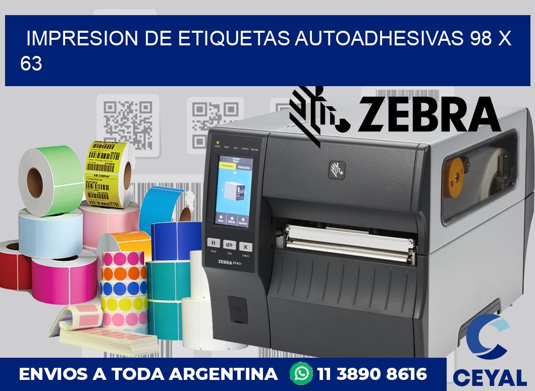 Impresion de etiquetas autoadhesivas 98 x 63