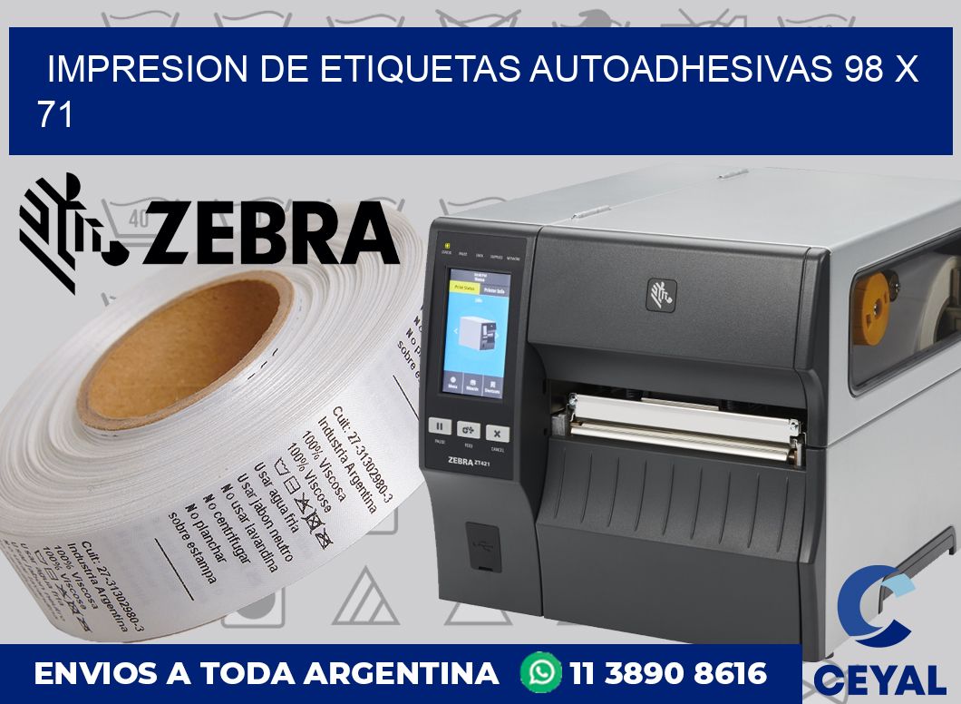 Impresion de etiquetas autoadhesivas 98 x 71