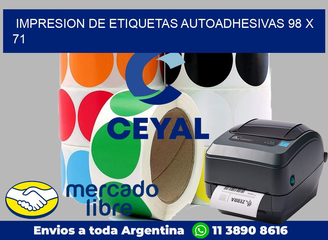 Impresion de etiquetas autoadhesivas 98 x 71