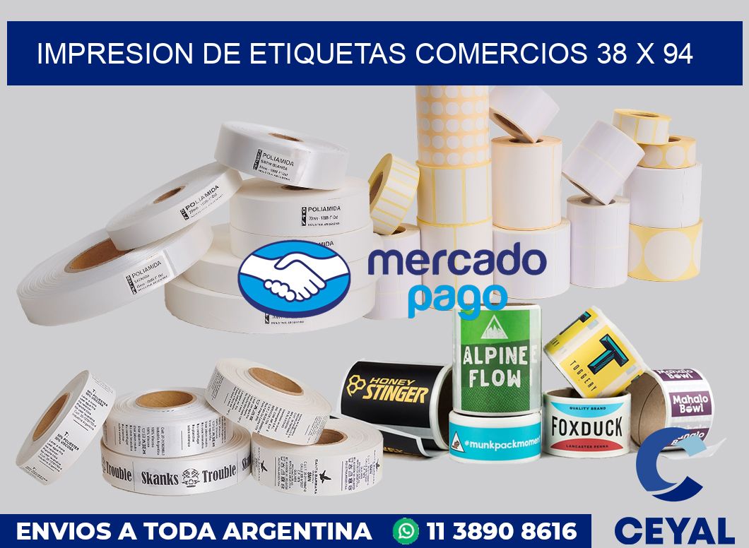 Impresion de etiquetas comercios 38 x 94