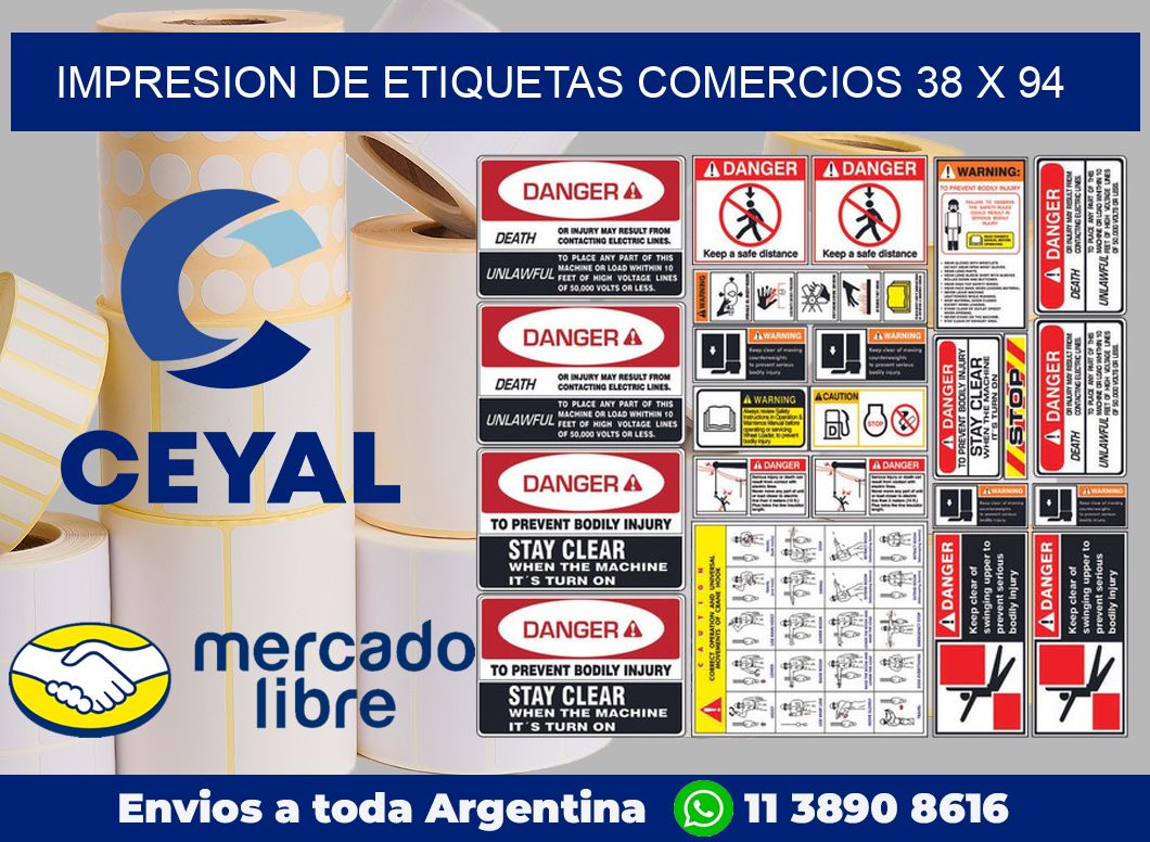 Impresion de etiquetas comercios 38 x 94