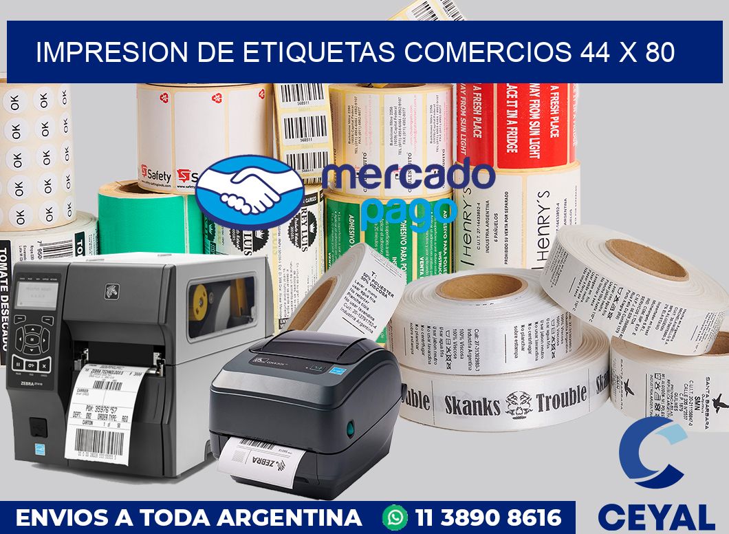 Impresion de etiquetas comercios 44 x 80