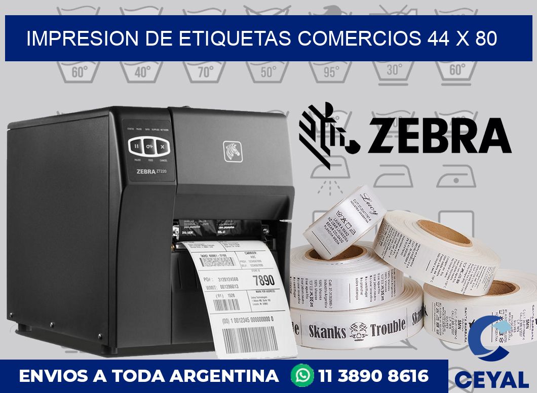 Impresion de etiquetas comercios 44 x 80