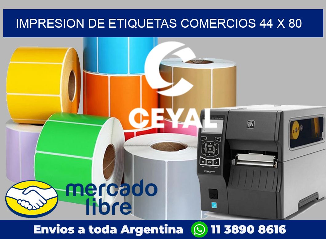 Impresion de etiquetas comercios 44 x 80