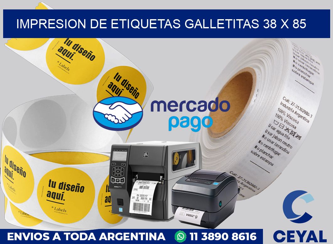 Impresion de etiquetas galletitas 38 x 85