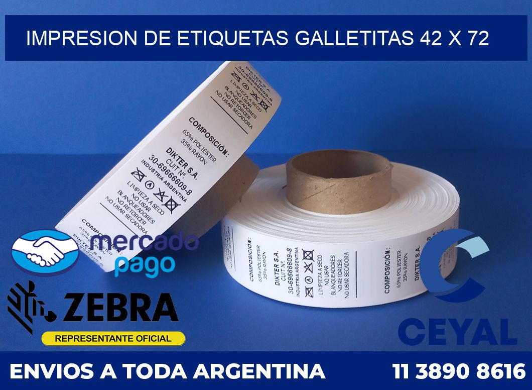 Impresion de etiquetas galletitas 42 x 72