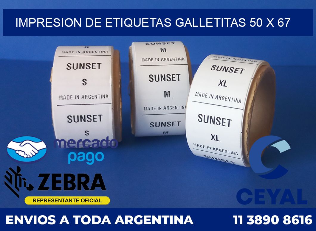 Impresion de etiquetas galletitas 50 x 67
