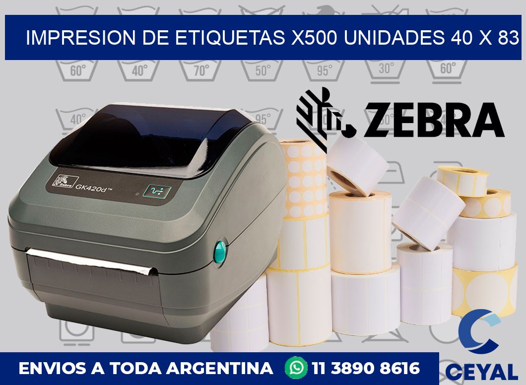 Impresion de etiquetas x500 unidades 40 x 83