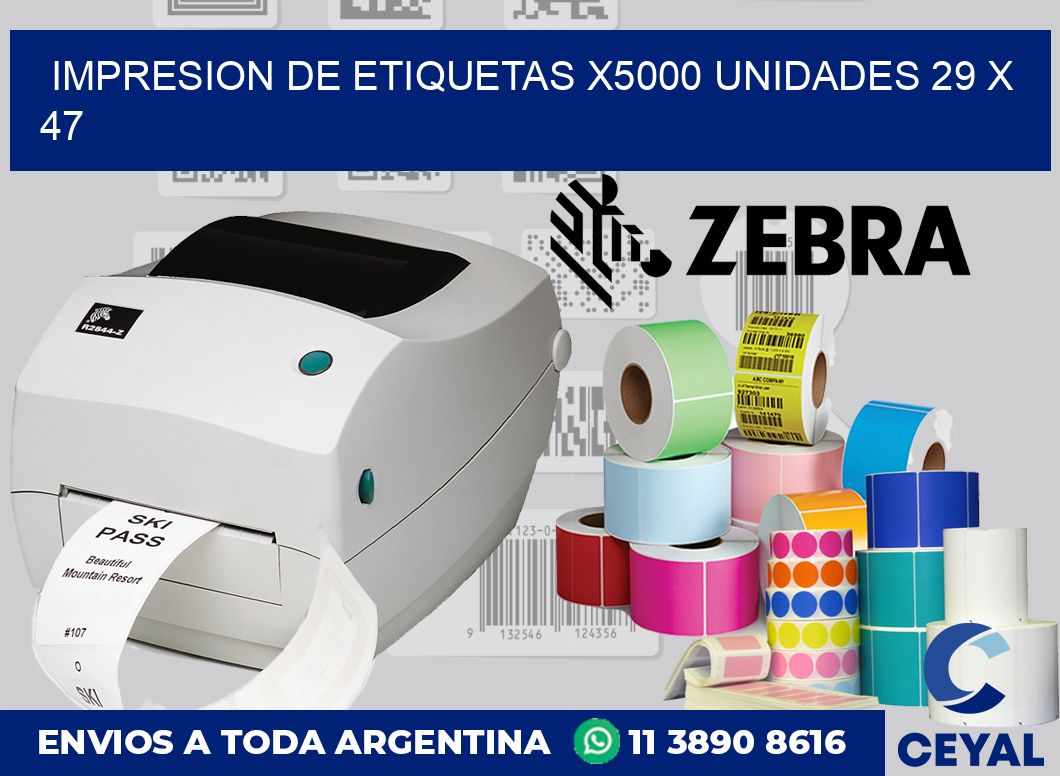 Impresion de etiquetas x5000 unidades 29 x 47