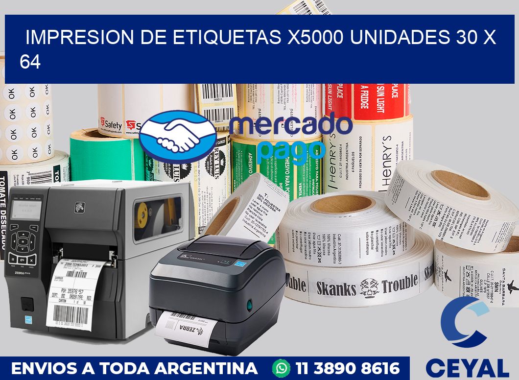 Impresion de etiquetas x5000 unidades 30 x 64