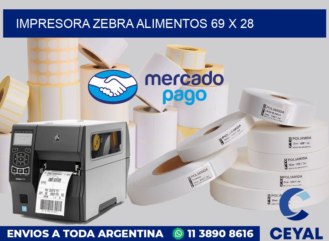 Impresora Zebra alimentos 69 x 28