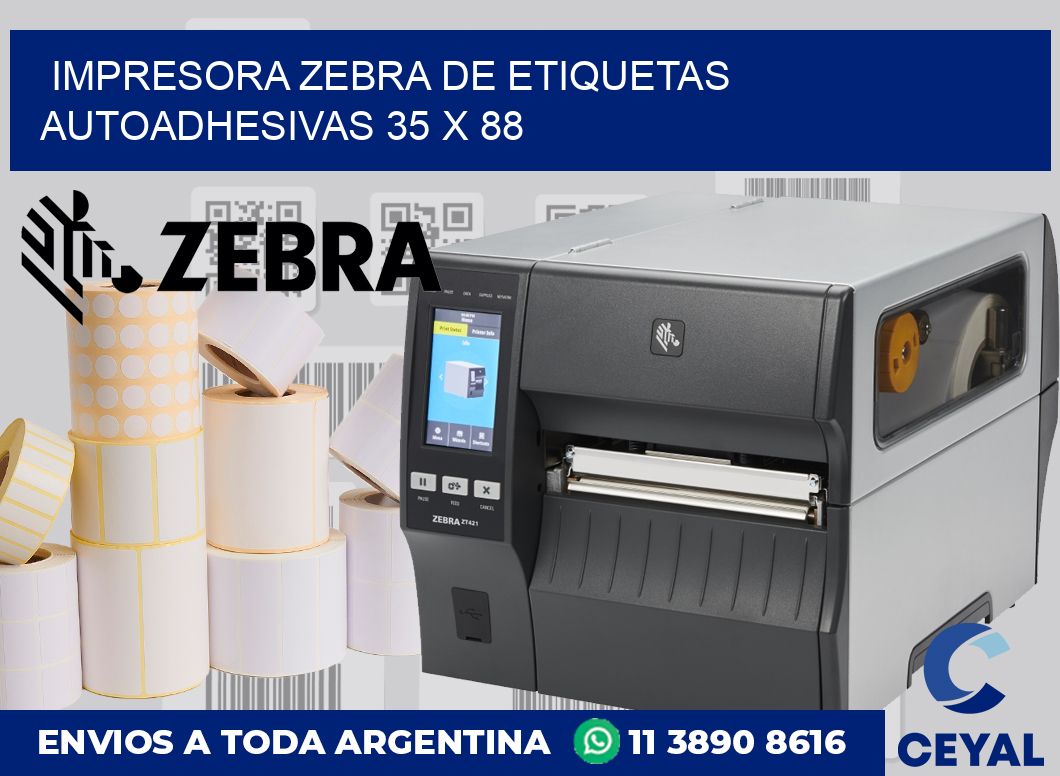 Impresora Zebra de etiquetas autoadhesivas 35 x 88