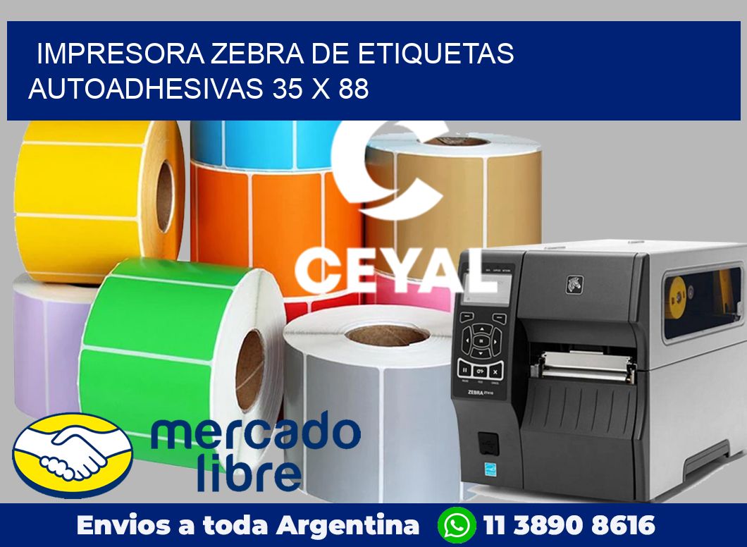 Impresora Zebra de etiquetas autoadhesivas 35 x 88