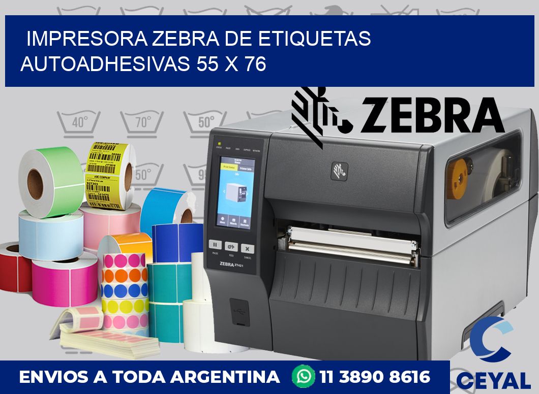 Impresora Zebra de etiquetas autoadhesivas 55 x 76