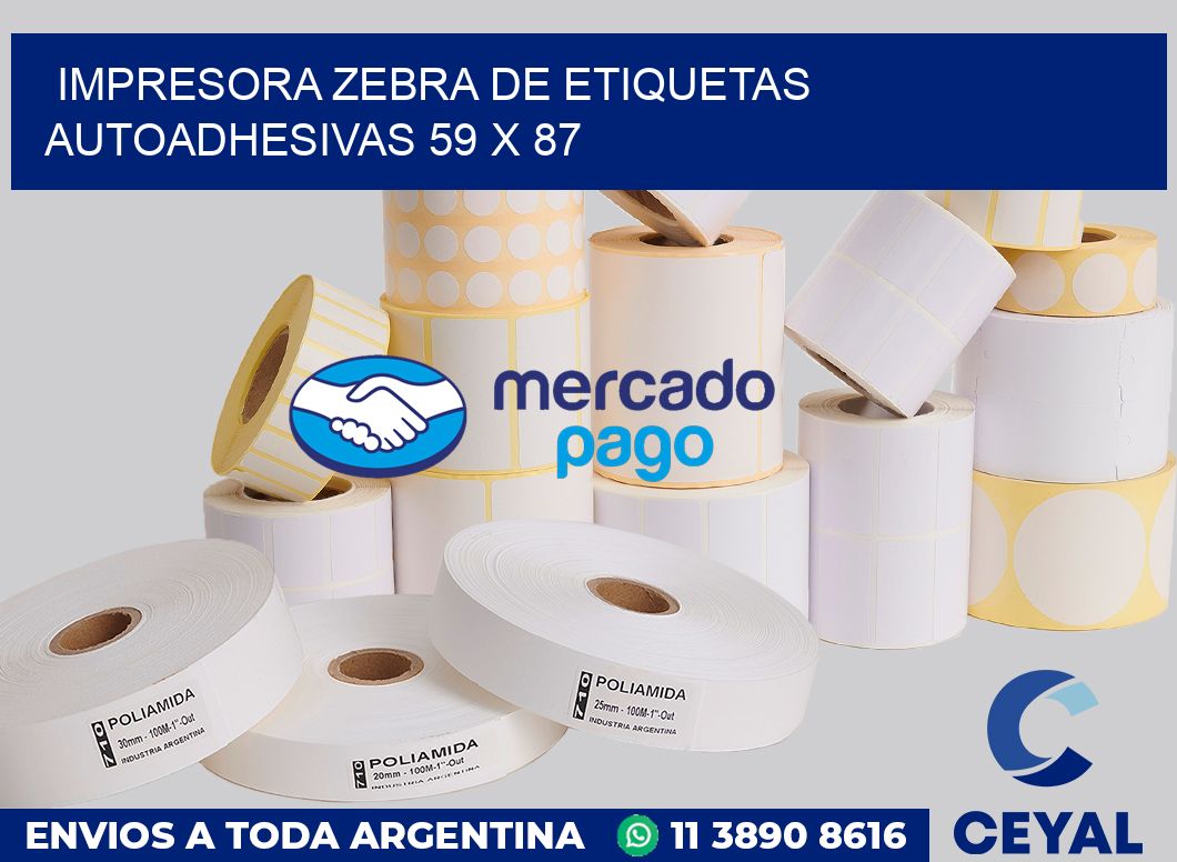 Impresora Zebra de etiquetas autoadhesivas 59 x 87