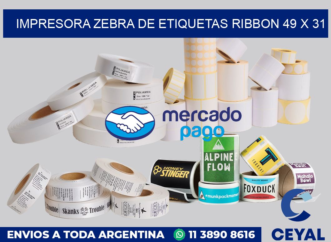Impresora Zebra de etiquetas ribbon 49 x 31
