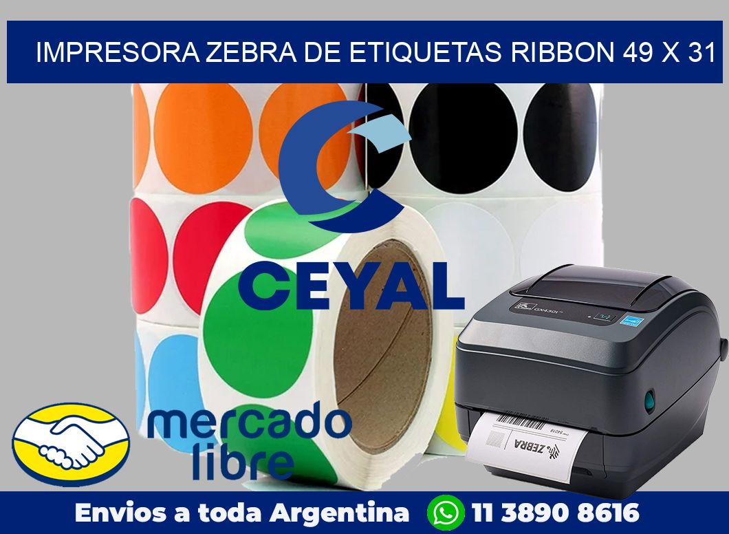 Impresora Zebra de etiquetas ribbon 49 x 31