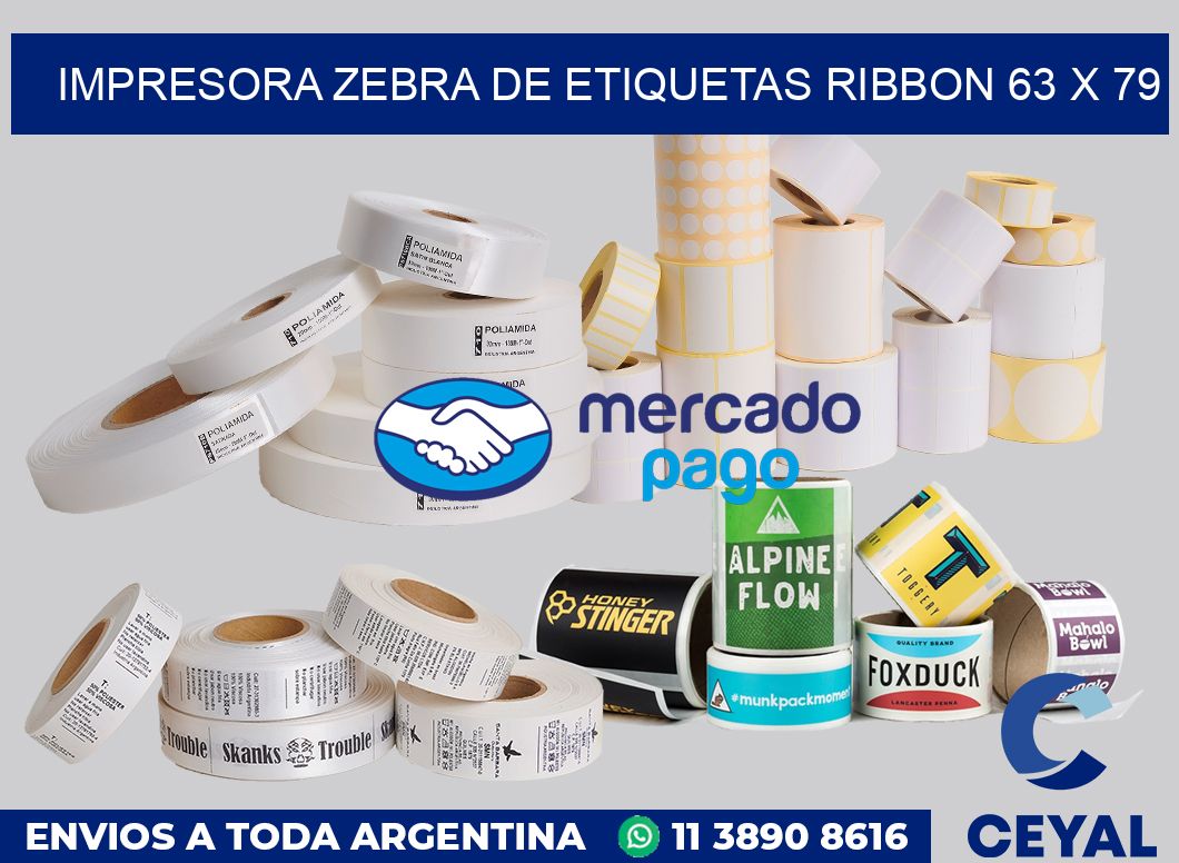 Impresora Zebra de etiquetas ribbon 63 x 79