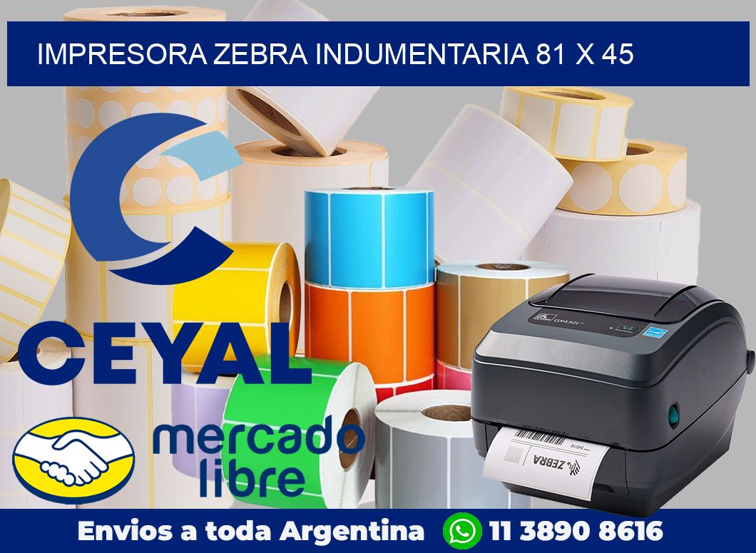 Impresora Zebra indumentaria 81 x 45