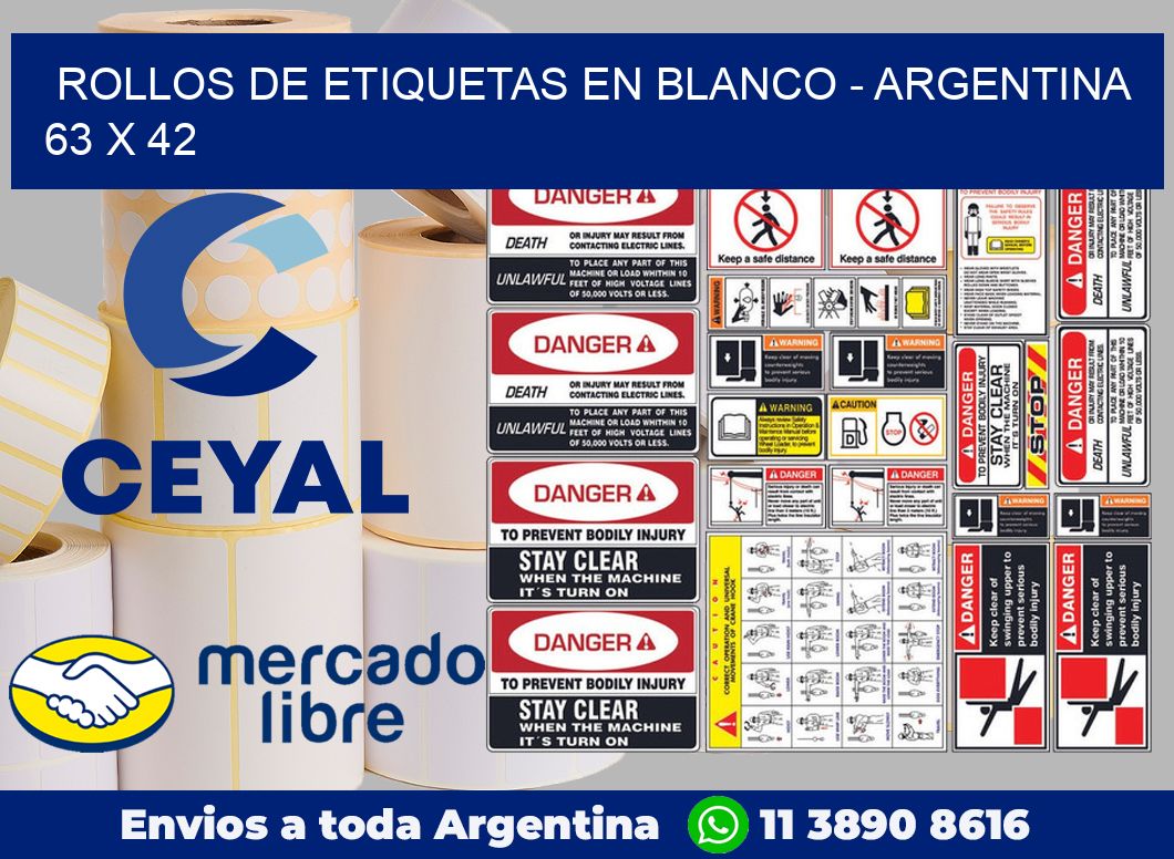 Rollos de etiquetas en blanco – Argentina 63 x 42