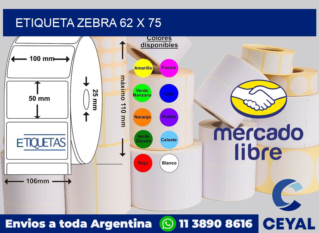 etiqueta zebra 62 x 75