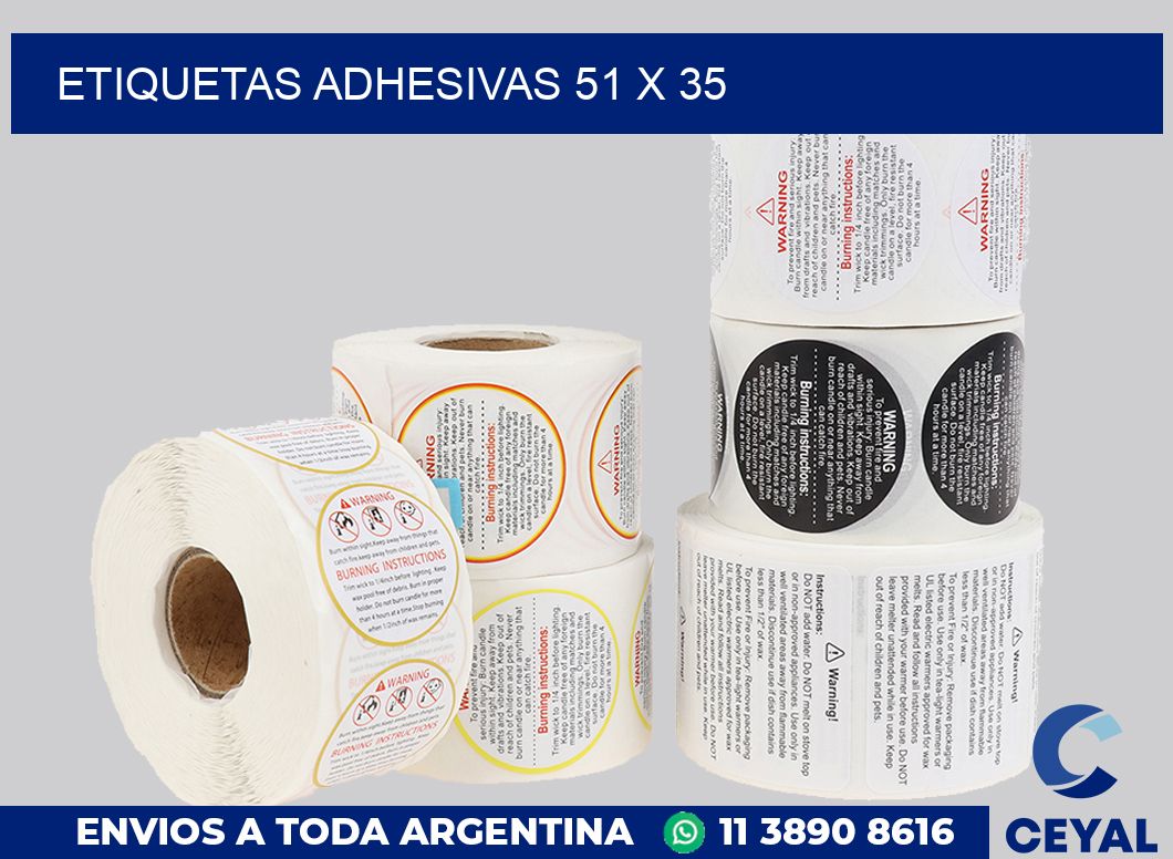 etiquetas adhesivas 51 x 35