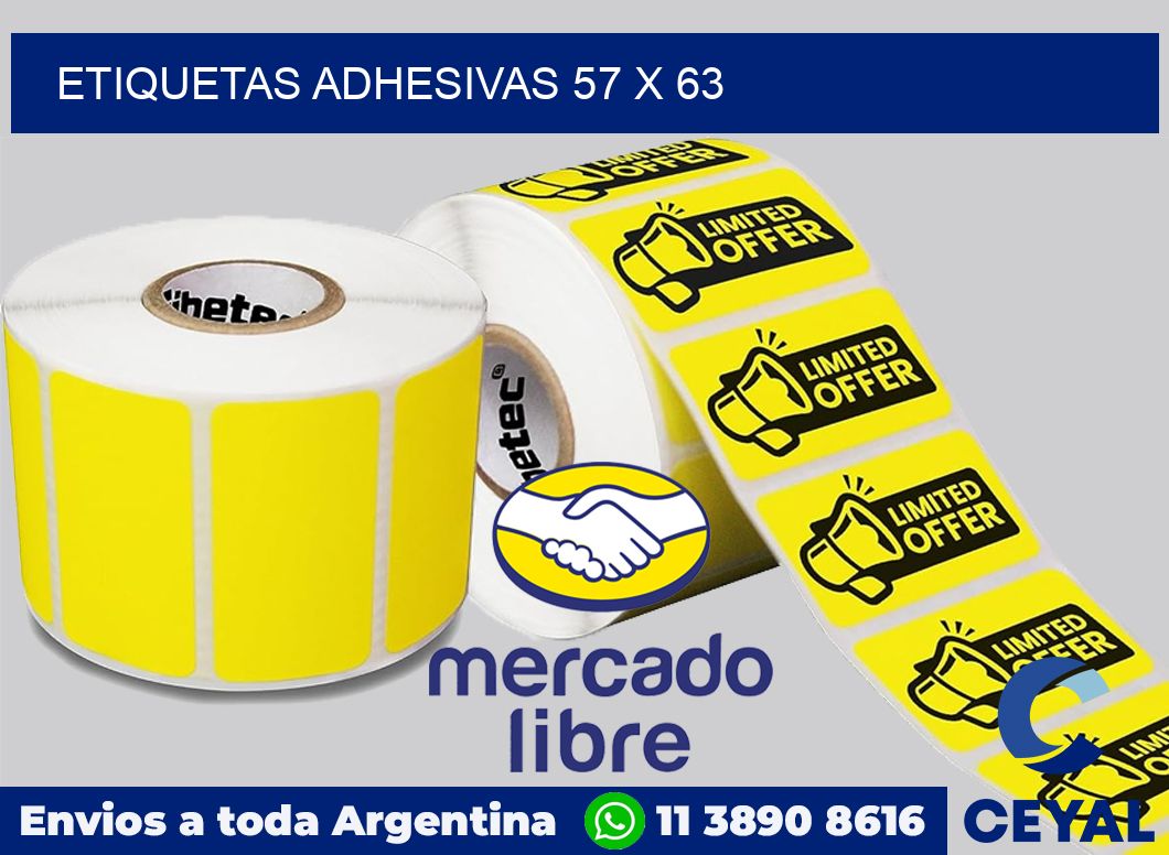 etiquetas adhesivas 57 x 63