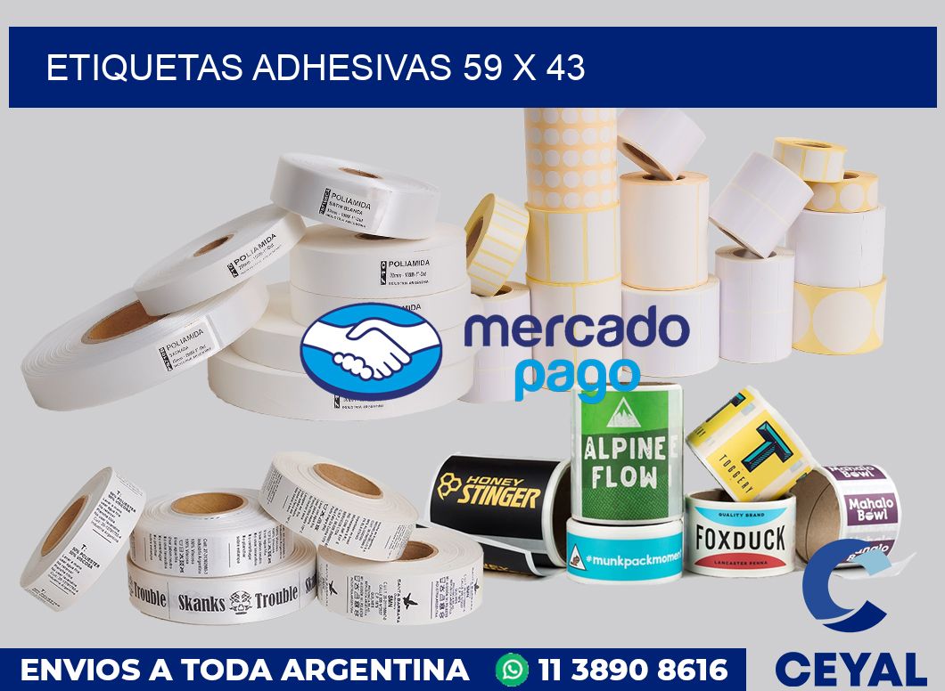 etiquetas adhesivas 59 x 43