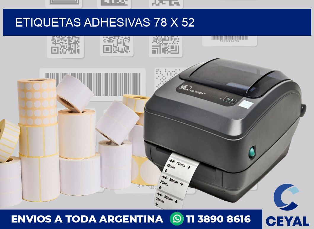 etiquetas adhesivas 78 x 52