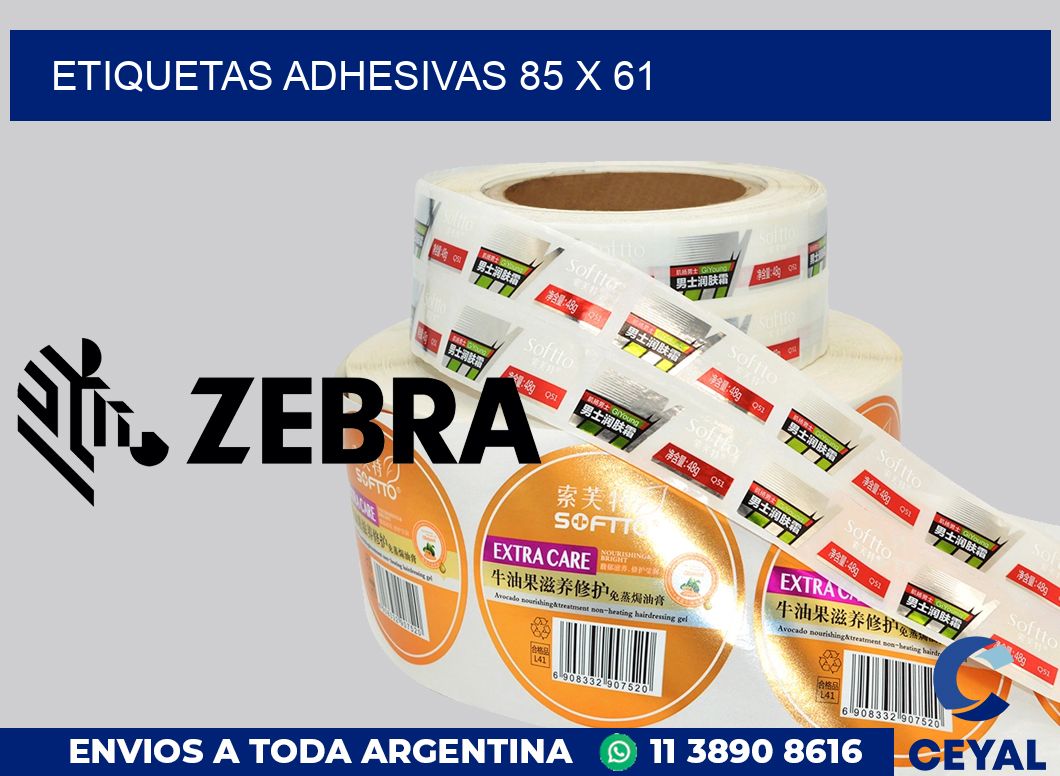etiquetas adhesivas 85 x 61