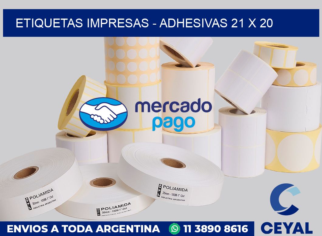 etiquetas impresas - Adhesivas 21 x 20