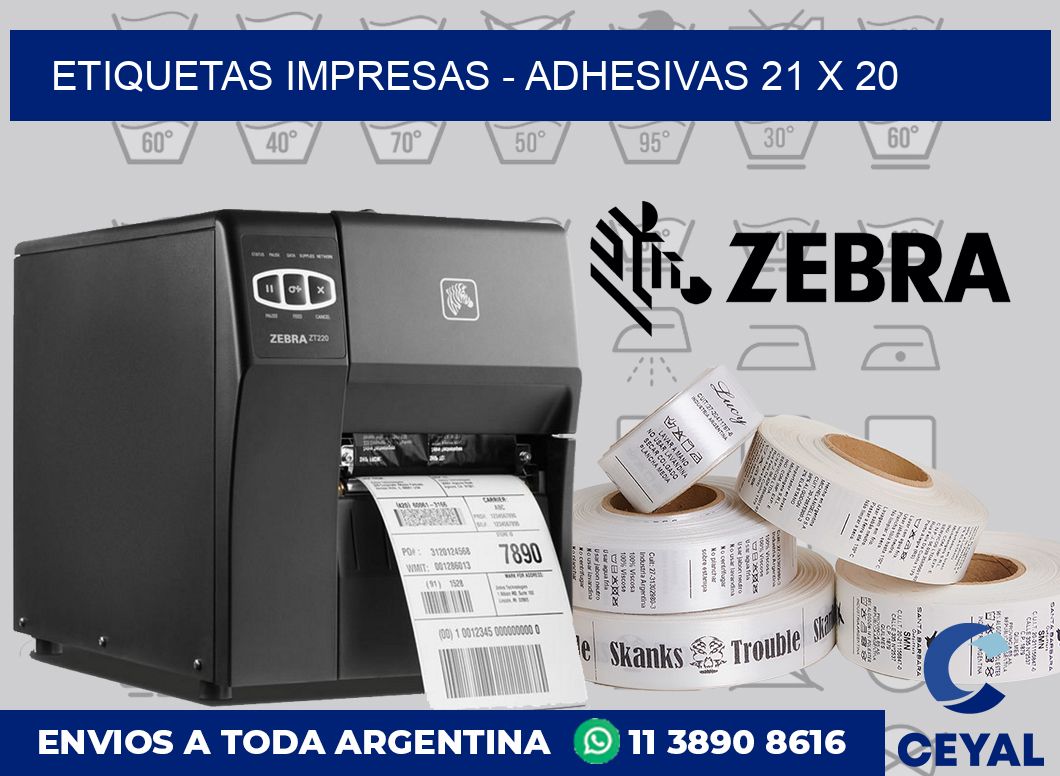 etiquetas impresas - Adhesivas 21 x 20
