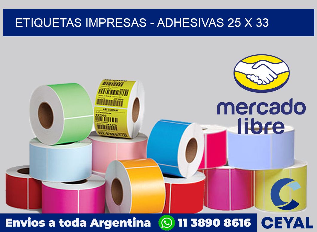 etiquetas impresas – Adhesivas 25 x 33