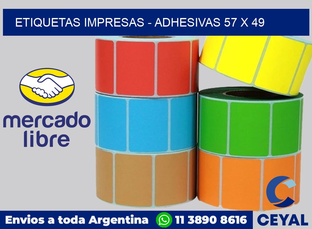 etiquetas impresas - Adhesivas 57 x 49