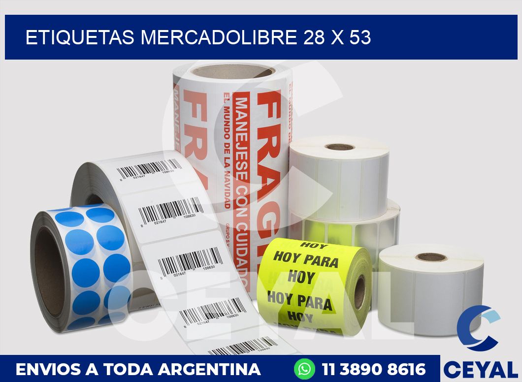 etiquetas mercadolibre 28 x 53