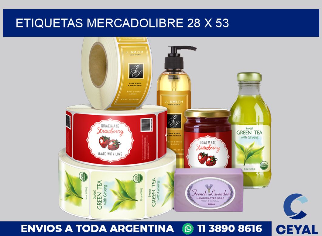 etiquetas mercadolibre 28 x 53