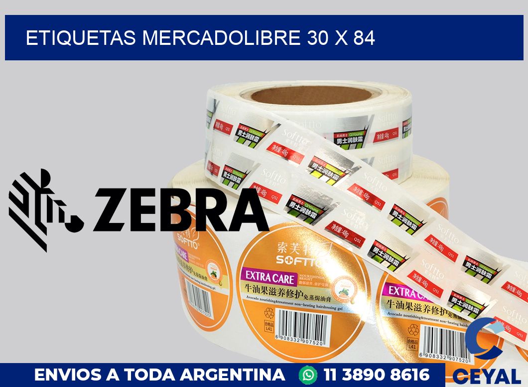 etiquetas mercadolibre 30 x 84