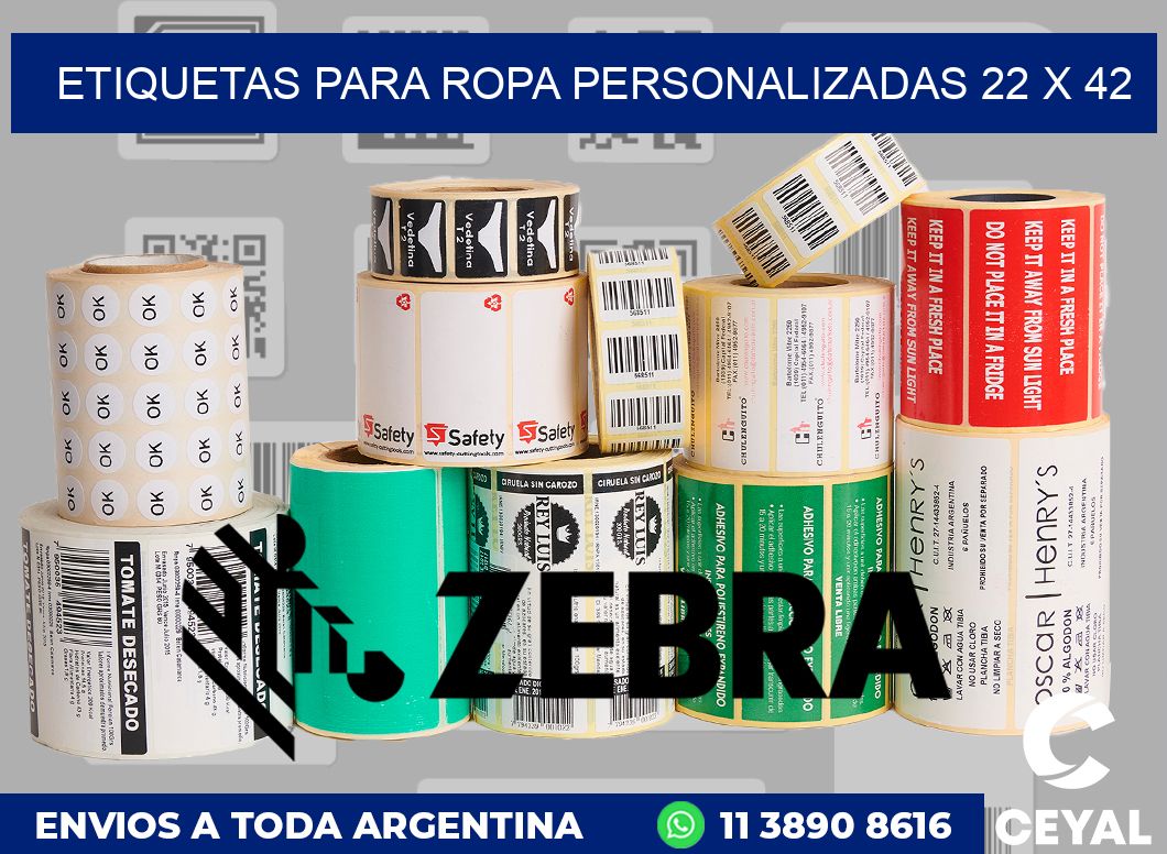etiquetas para ropa personalizadas 22 x 42