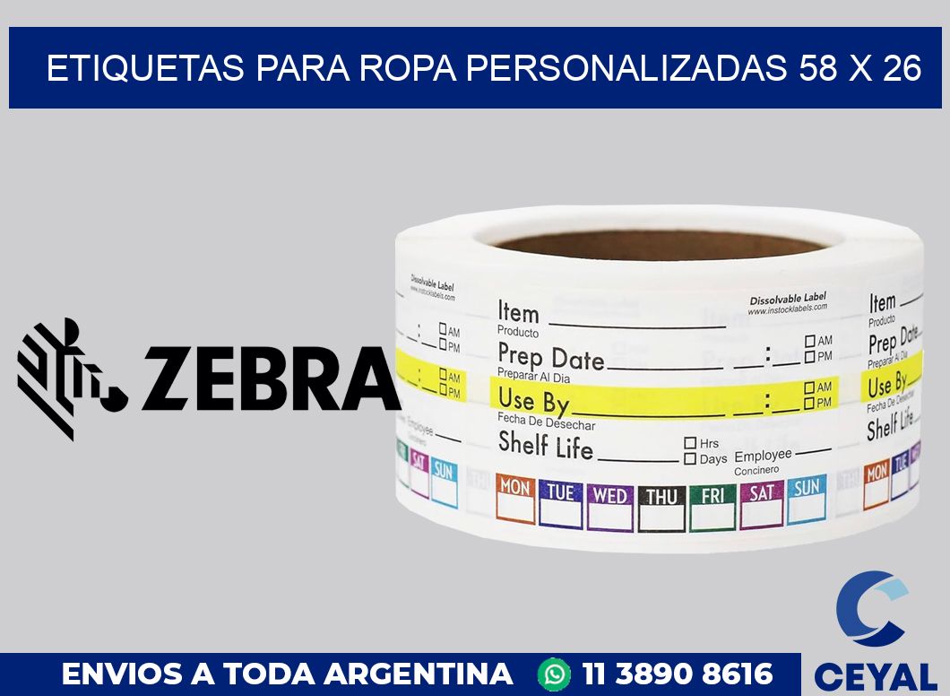 etiquetas para ropa personalizadas 58 x 26
